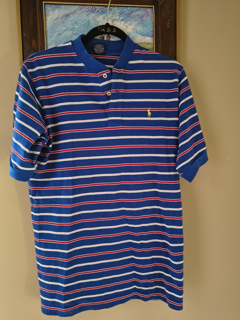 Ralph Lauren Big Kids Blue Striped Polo Shirt